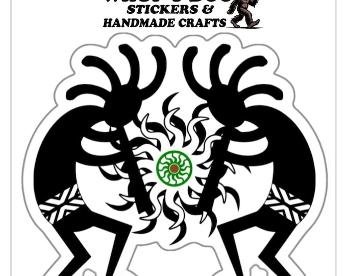 Kokopelli flute player stickers , good fortune Native American heritage high quality uv waterproof decals applied to notebooks and journals