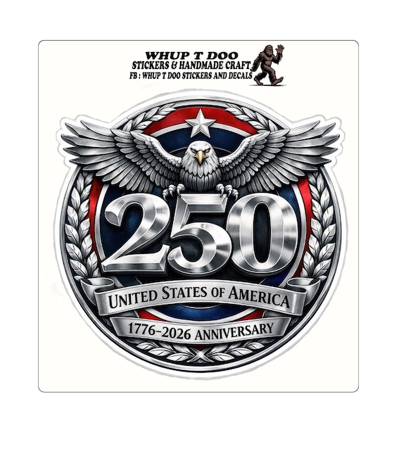USA 250th Anniversary Eagle Sticker | Patriotic Vinyl Decal (Waterproof)