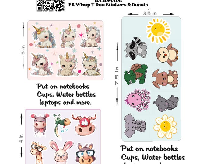 Featured listing image: Kids Unicorn Sticker sheet 3 pack