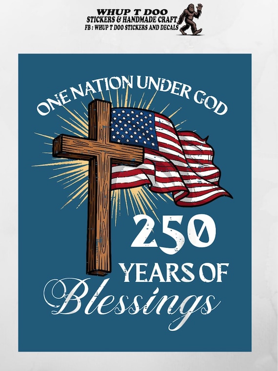 One Nation Under God Wall Art Canvas -American Flag Cross Decor | Patriotic Religious Art