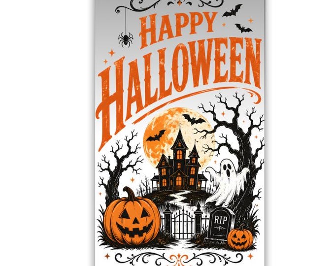 Happy Halloween Signs : Canvas Print with a hanging magnetic frame Wall Art Home Decor 2 design with size options , Haunted Homestead