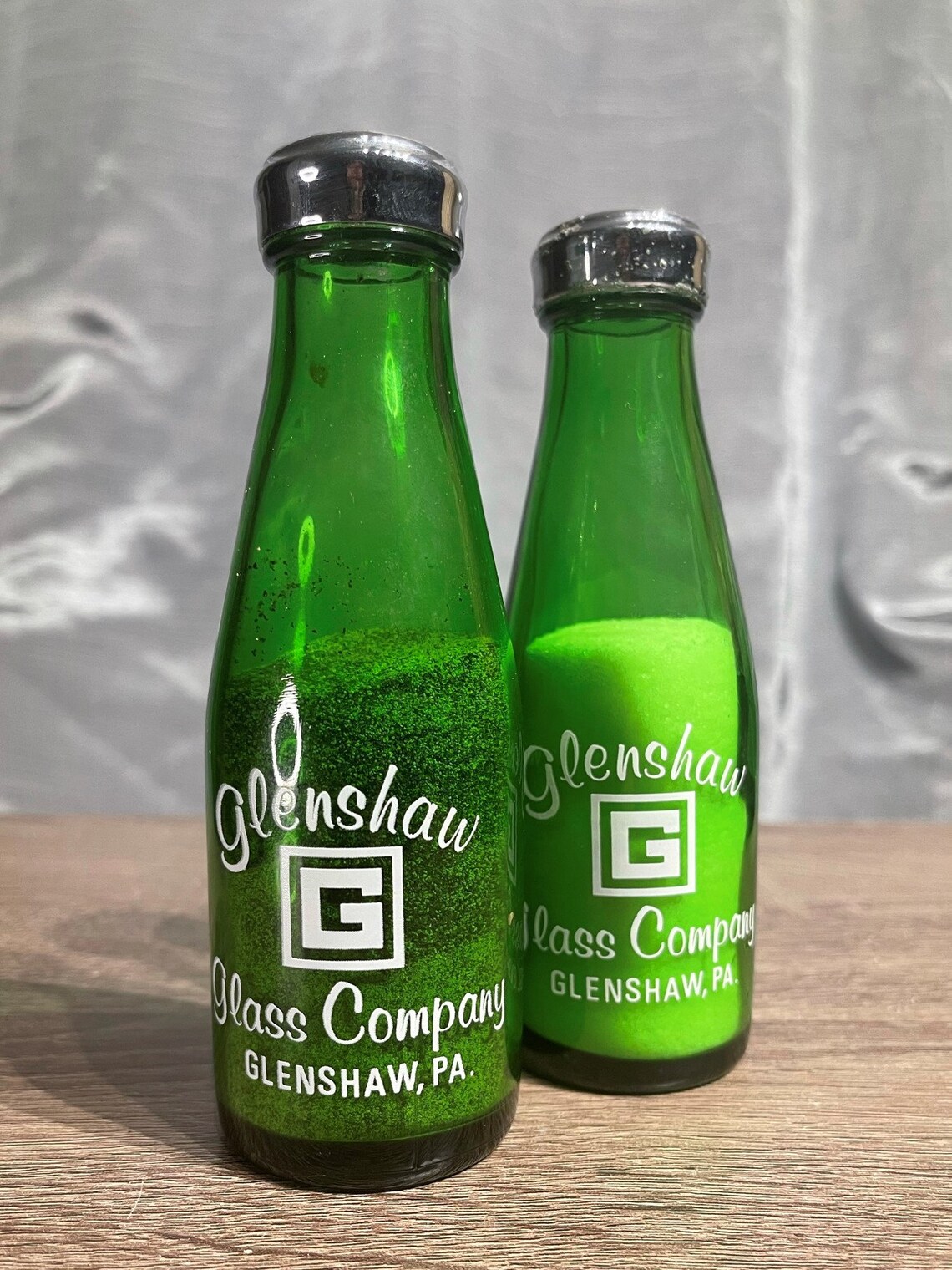 Glenshaw Glass Company Green Salt and Pepper Shakers 2 Sets Etsy