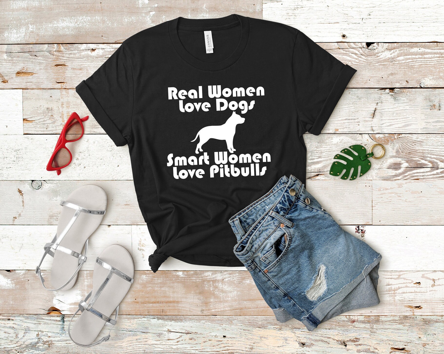Real Women Love Dogs Smart Women Love Pitbull TShirt I Love Etsy France