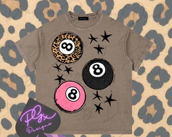 EIGHT BALL TRIO Vintage Wash Cotton T-Shirt