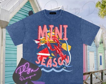LOBSTER SIZE MATTERS Snow Washed Oversized Cotton T-Shir Vintage Wash Cotton T-Shirt