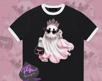 Camiseta Glam Ghost Edge com gola redonda canelada