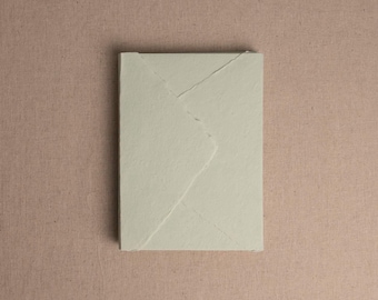 Handmade Paper Envelope In Mint Green | Deckle Edge Envelope | Rag Cotton Paper | Recycled Eco Envelope For Wedding Invitations