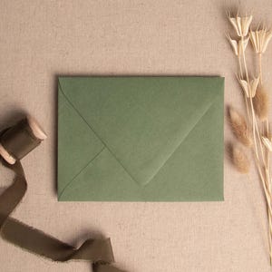 Sage Green Colour | Premium Thick 175gsm Cardstock Wedding Envelopes | Various Size's 5X7, A6, 4 Bar (Rsvp)