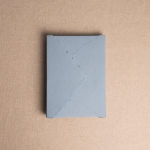 Handmade Paper Envelope In Dusky Blue | Deckle Edge Envelope | Rag Cotton Paper | Recycled Eco Envelope For Wedding Invitations