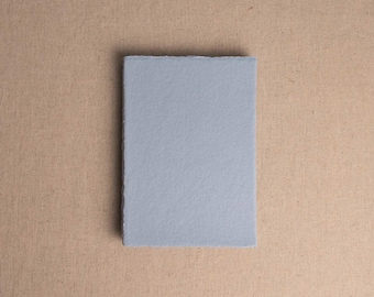 Handmade Paper In Dusky Blue | Deckle Edge Paper Sheet| Rag Cotton Paper | Recycled Eco Sheet For Wedding Invitations