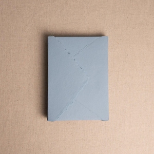 Handmade Paper Envelope In Dusky Blue | Deckle Edge Envelope | Rag Cotton Paper | Recycled Eco Envelope For Wedding Invitations