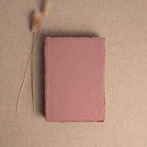 Handmade Paper In Rose | Deckle Edge Paper Sheet| Rag Cotton Paper | Recycled Eco Sheet For Wedding Invitations