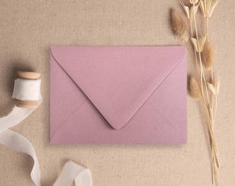 Luxury Rose Pink Envelopes | Deep Flap Envelopes | Pink Wedding Invitation, Luxury Stationery | 5x7, A6