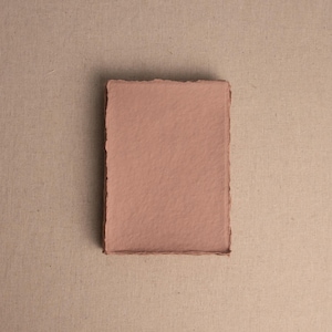 Handmade Paper In Clay - Terracotta | Deckle Edge Paper Sheet| Rag Cotton Paper | Recycled Eco Sheet For Wedding Invitations