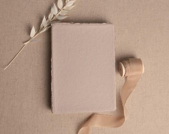 Handmade Paper In Earth | Deckle Edge Paper Sheet| Rag Cotton Paper | Recycled Eco Sheet For Wedding Invitations