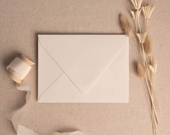 Luxury Envelopes | Light Beige Mist Colour | Premium Thick 175gsm Cardstock Wedding Envelopes | Various Size's 5X7, A6, 4 Bar (Rsvp)