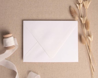 5x7 Luxury White Envelopes | Deep Flap Envelopes | White Wedding Invitation, Luxury Stationery