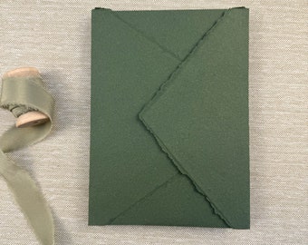 Forest Green Handmade Paper Envelopes