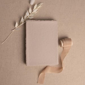 Handmade Paper In Earth | Deckle Edge Paper Sheet| Rag Cotton Paper | Recycled Eco Sheet For Wedding Invitations