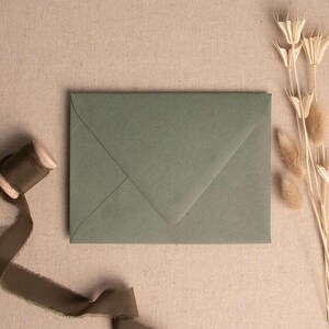 Seedling Green Colour | Premium Thick 175gsm Cardstock Wedding Envelopes | Various Size's 5X7, A6, 4 Bar (Rsvp)