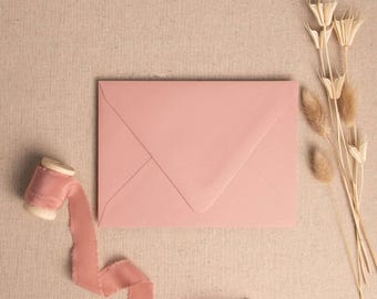Luxury Envelopes | Blush Pink Colour | Premium Thick 175gsm Cardstock Wedding Envelopes | Various Size's 5X7, A6, 4 Bar (Rsvp)