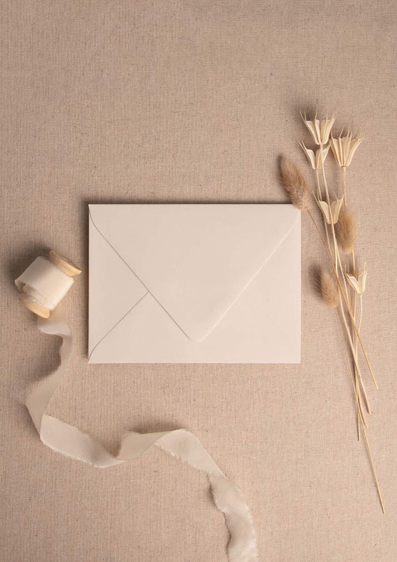 Luxury Envelopes | Light Beige Mist Colour | Premium Thick 175gsm Cardstock Wedding Envelopes | Various Size's 5X7, A6, 4 Bar (Rsvp)