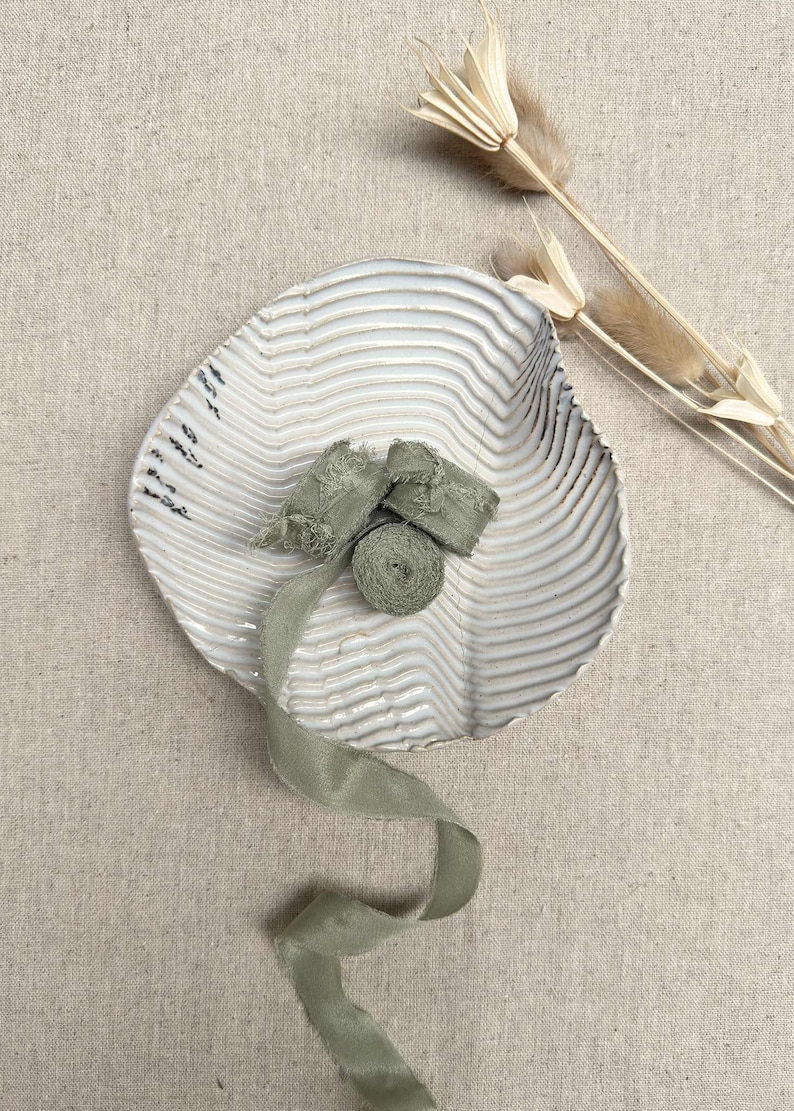 0.5 Inch Sage Silk Ribbon image 1