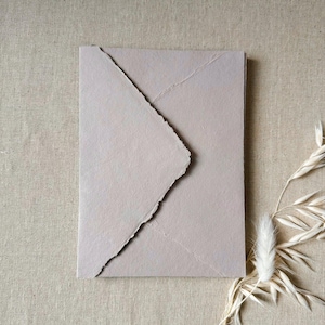 Mauve Handmade Paper Envelopes | Deckle Edge Envelope | Rag Cotton Paper | Recycled Eco Envelope For Wedding Invitations