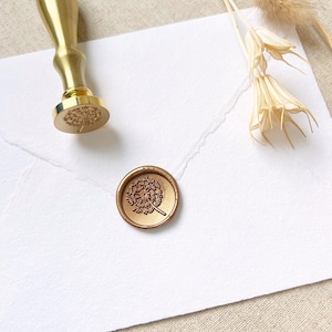 Dandelion Wax Stamper | Wax sealing stamper | Wax seals for wedding invitations | Self Adhesive Wax Seals