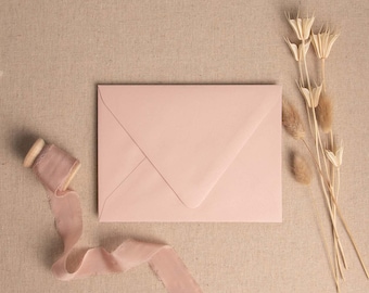 Luxury Soft Pink Envelopes | Deep Flap  5x7, A6 & Rsvp 4 Bar Envelopes | Pink Wedding Invitation, Luxury Stationery
