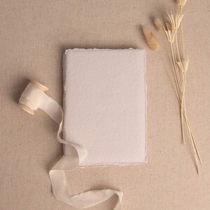 Handmade Paper In Beige | Deckle Edge Paper Sheet| Rag Cotton Paper | Recycled Eco Sheet For Wedding Invitations