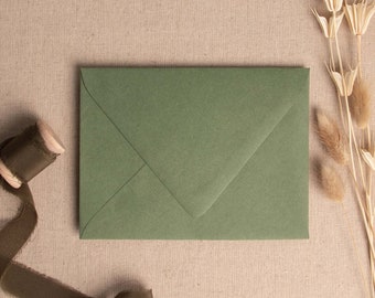 4 barres (Rsvp) couleur vert sauge | Enveloppes de mariage en papier cartonné épais de qualité supérieure de 175 g/m² | Différentes tailles