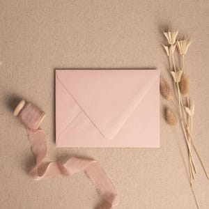 Luxury Soft Pink Envelopes | Deep Flap  5x7, A6 & Rsvp 4 Bar Envelopes | Pink Wedding Invitation, Luxury Stationery