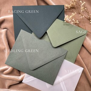 Luxury Racing Green Envelopes Deep Flap 5x7, A6 & Rsvp 4 Bar Envelopes ...