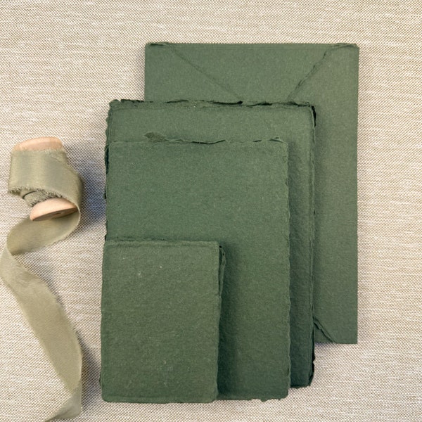 Forest Green Handmade Paper