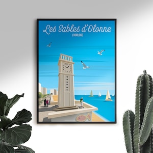 Poster Les Sables d&#39;Olonne - The clock