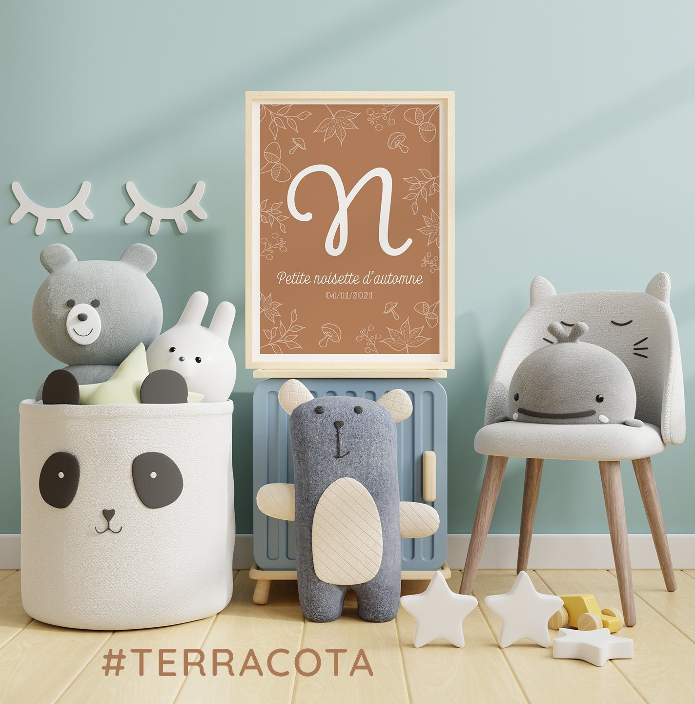 Affiche Saison de Naissance - Automne/Initiale + Date