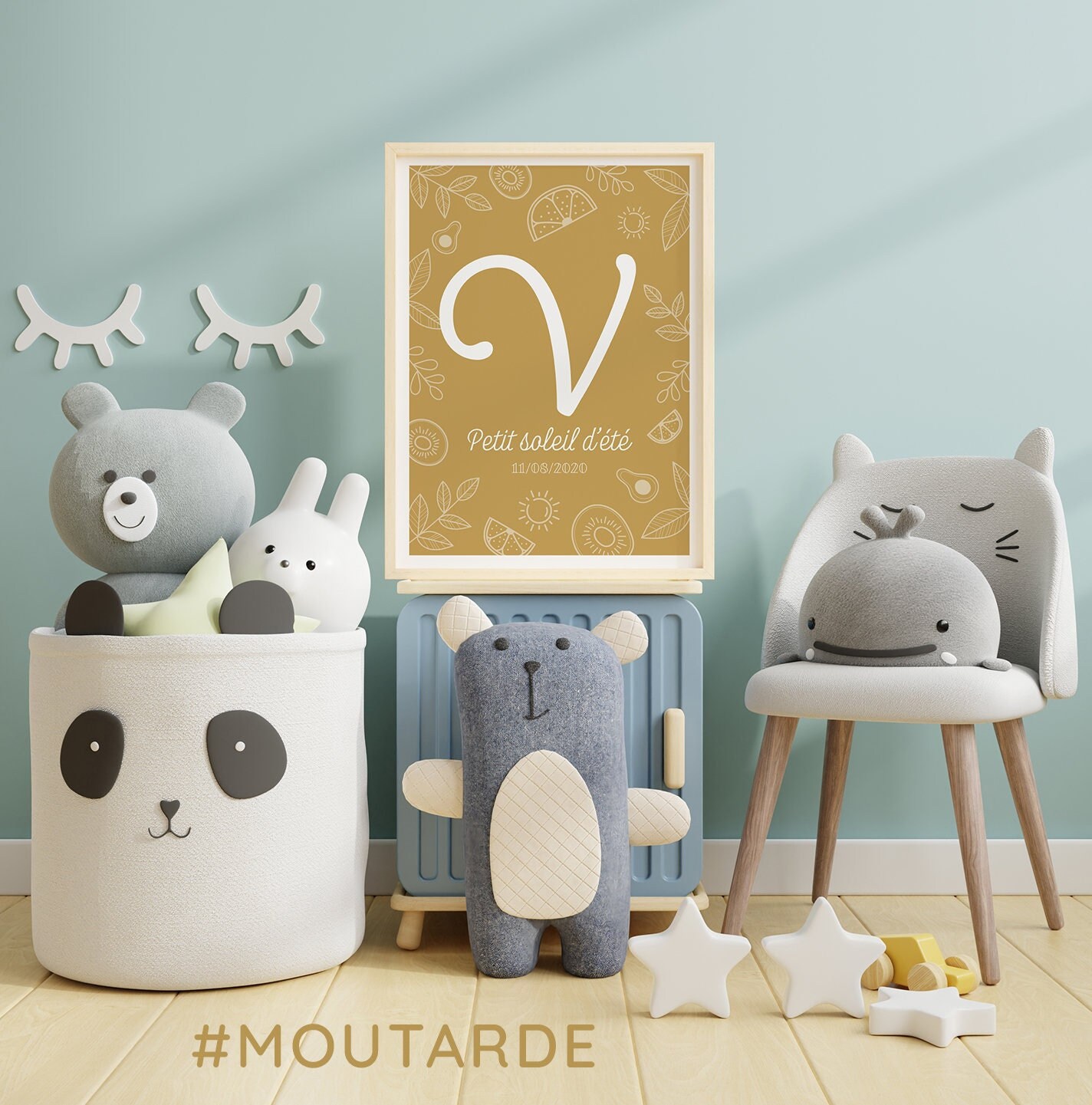 Affiche Saison de Naissance - Été/Initiale + Date