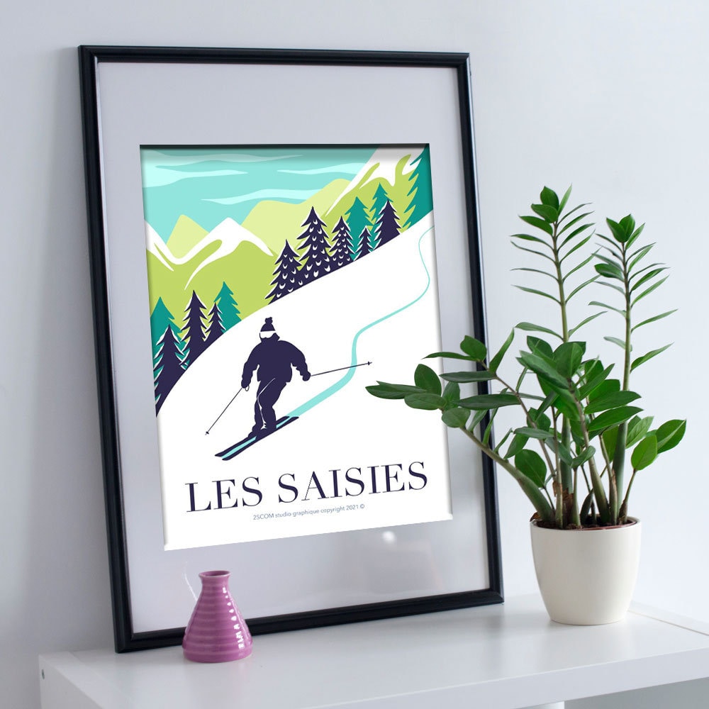 Affiche - Les Saisies Station de Ski Française