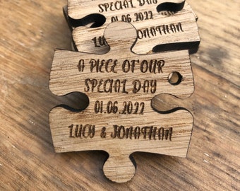 Wedding Jigsaw Favours / Favors, Wedding decor, Wedding gift for guests, Rustic wedding decor, rustic wedding,