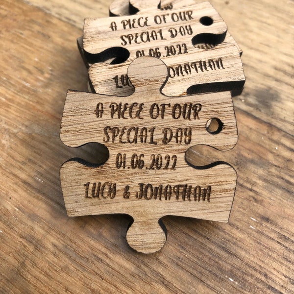 Wedding Jigsaw Favours / Favors, Wedding decor, Wedding gift for guests, Rustic wedding decor, rustic wedding,