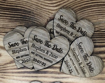 Save the Dates | Magnet | wedding Invitation |  wood heart | unique | custom save the dates idea | Rustic Wedding