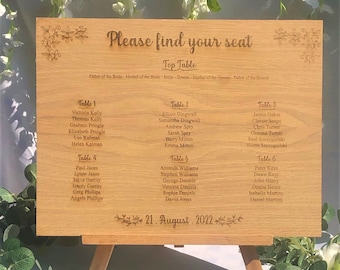 Plano de mesa de boda / Plano de asientos / Diagrama de asientos / Plano de mesas / Asientos para fiestas / Plano de asientos para eventos / Personalizado.