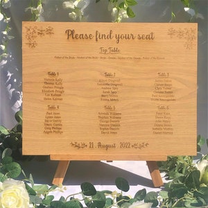 Wedding table plan | Seating Plan | Seating Chart | Table Plan | Party Seating | Event Seating Plan | Personalised.