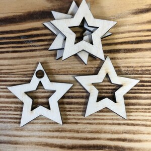 10 x Star Craft Blanks | Wooden | Crafting | Laser Cut | Ready To Decorate | Free UK Delivery