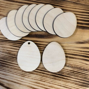 10 x Eier Bastelrohlinge | holz | Osterei | Basteln | Laser cut | Fertig zum Dekorieren | Kostenloser Versand in Großbritannien