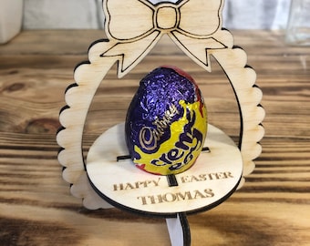 Porta huevos de Pascua / Personalizado / Cesta / Huevo crema / Franqueo gratuito en el Reino Unido