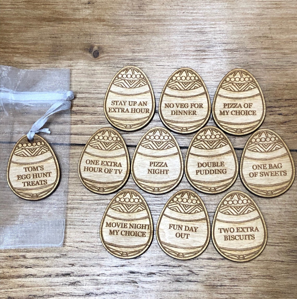 Easter Treat Tokens Personalised Set Of 10 Or 5 Easter Etsy