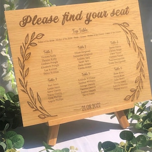 Seating Plan | Seating Chart | Table Plan | Party Seating | Event Seating Plan | Personalised Wedding table plan.