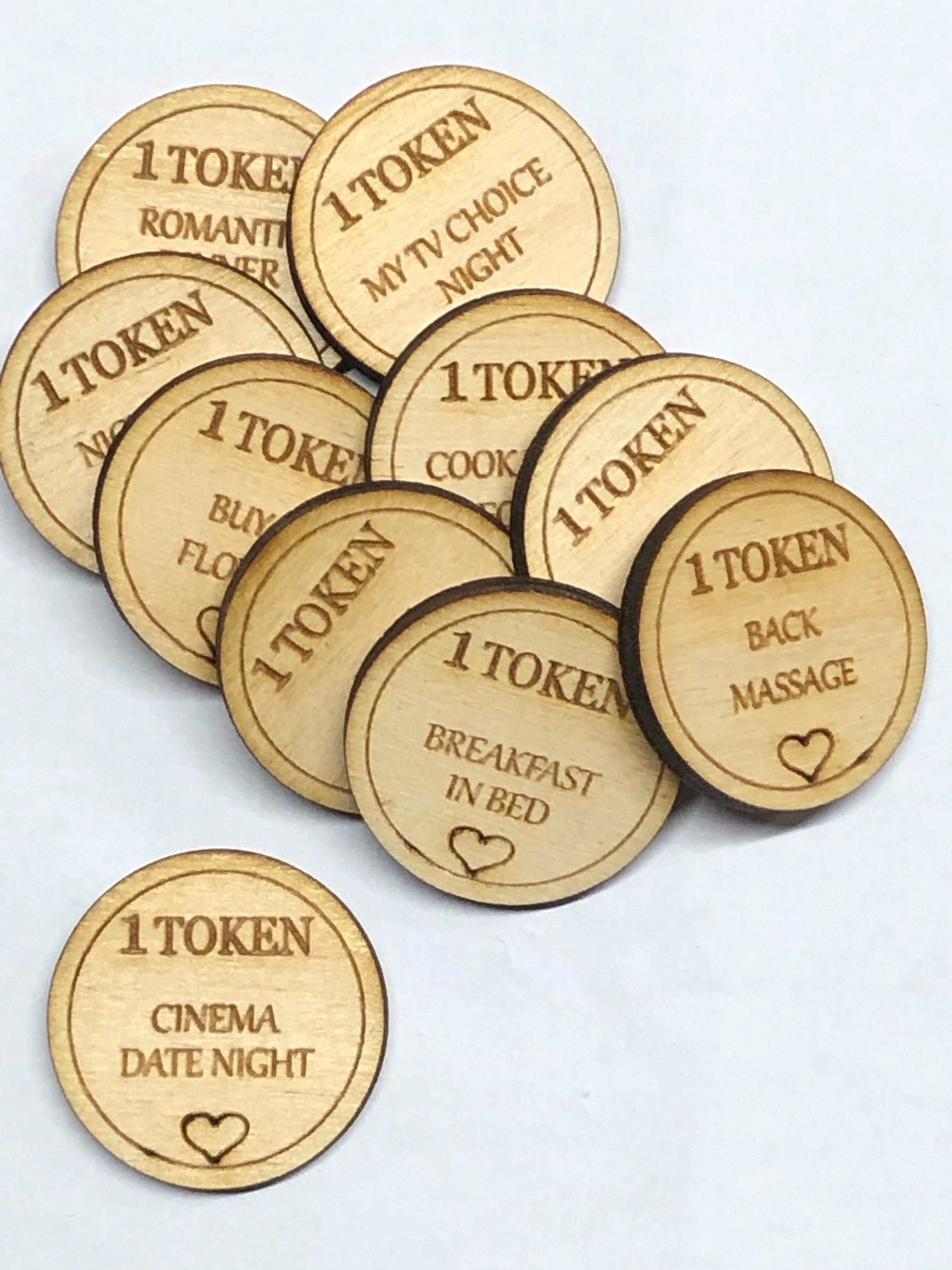Wooden Tokens for Boyfriend - Etsy UK